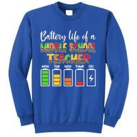 Middle School Teacher Battery Life Middle School Teachers Gift Tall Sweatshirt