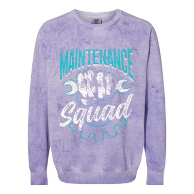 Maintenance Squad Technician Worker Maintenance Man Colorblast Crewneck Sweatshirt