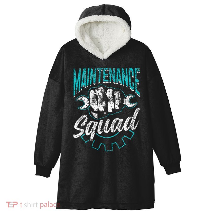 Maintenance Squad Technician Worker Maintenance Man Hooded Wearable Blanket