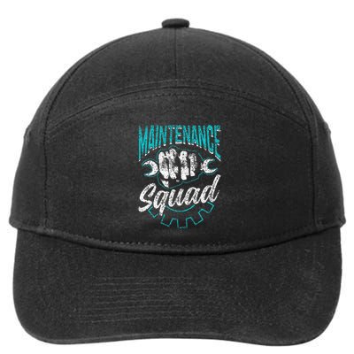 Maintenance Squad Technician Worker Maintenance Man 7-Panel Snapback Hat