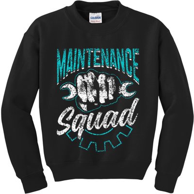 Maintenance Squad Technician Worker Maintenance Man Kids Sweatshirt