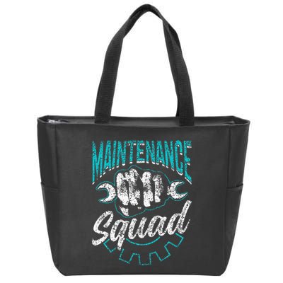 Maintenance Squad Technician Worker Maintenance Man Zip Tote Bag