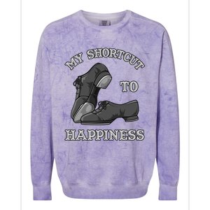 My Shortcut To Happiness Is Tap Dance Shoes For Tap Dancing Gift Colorblast Crewneck Sweatshirt