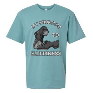 My Shortcut To Happiness Is Tap Dance Shoes For Tap Dancing Gift Sueded Cloud Jersey T-Shirt