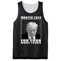 Mug Shot Trump Wanted 2024 For Four More Years Mesh Reversible Basketball Jersey Tank