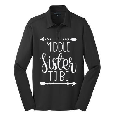 Middle Sister To Be Silk Touch Performance Long Sleeve Polo