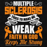 Multiple Sclerosis Tries To Make Me Weak Faith In God Ladies PosiCharge Tri-Blend Wicking Tank