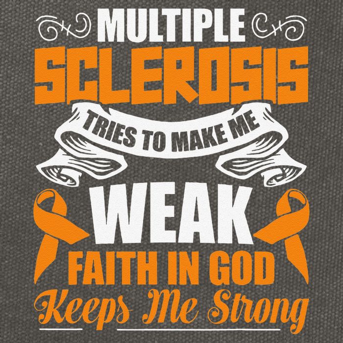 Multiple Sclerosis Tries To Make Me Weak Faith In God Cotton Canvas Backpack