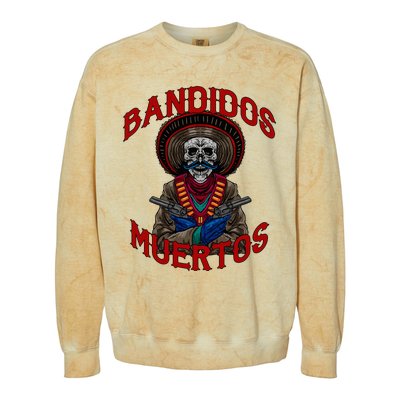 Mexican Skull Tequila Bandito Cool Skeleton Charro Gift Idea Colorblast Crewneck Sweatshirt