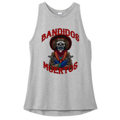 Mexican Skull Tequila Bandito Cool Skeleton Charro Gift Idea Ladies PosiCharge Tri-Blend Wicking Tank