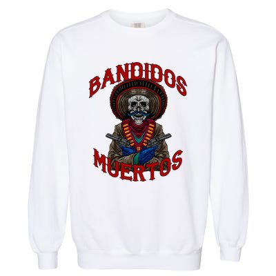 Mexican Skull Tequila Bandito Cool Skeleton Charro Gift Idea Garment-Dyed Sweatshirt