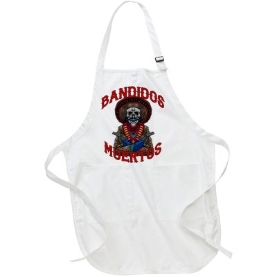 Mexican Skull Tequila Bandito Cool Skeleton Charro Gift Idea Full-Length Apron With Pockets