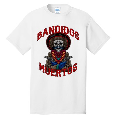 Mexican Skull Tequila Bandito Cool Skeleton Charro Gift Idea Tall T-Shirt