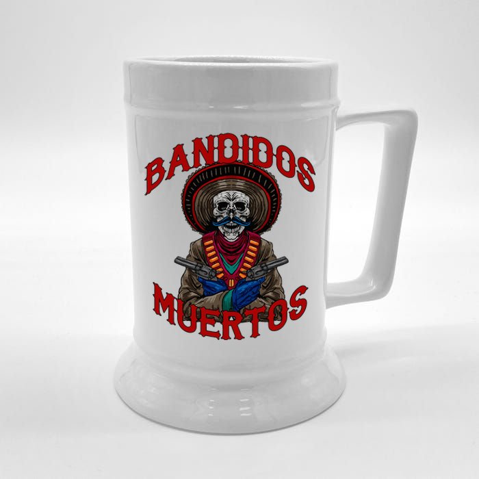 Mexican Skull Tequila Bandito Cool Skeleton Charro Gift Idea Beer Stein