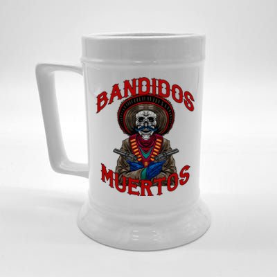 Mexican Skull Tequila Bandito Cool Skeleton Charro Gift Idea Beer Stein