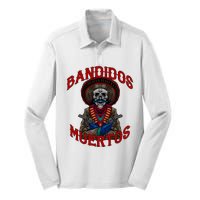 Mexican Skull Tequila Bandito Cool Skeleton Charro Gift Idea Silk Touch Performance Long Sleeve Polo