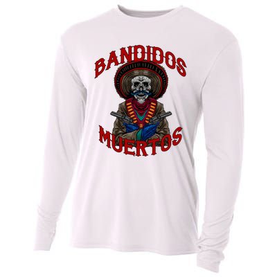 Mexican Skull Tequila Bandito Cool Skeleton Charro Gift Idea Cooling Performance Long Sleeve Crew