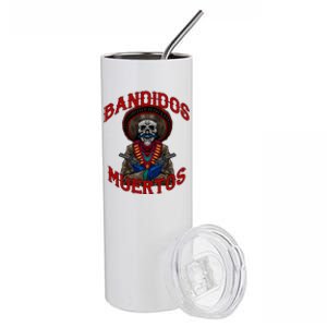 Mexican Skull Tequila Bandito Cool Skeleton Charro Gift Idea Stainless Steel Tumbler