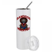 Mexican Skull Tequila Bandito Cool Skeleton Charro Gift Idea Stainless Steel Tumbler