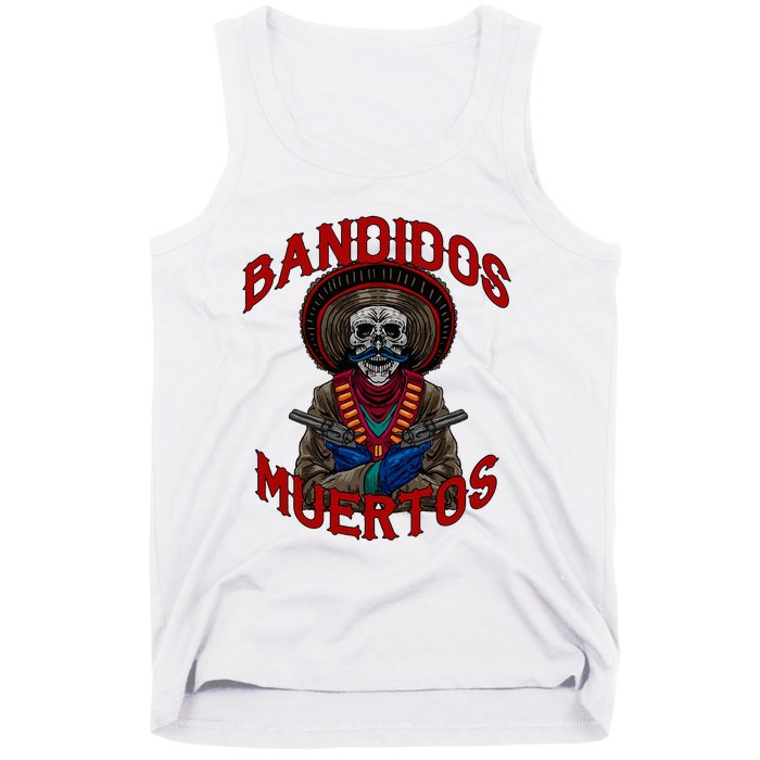 Mexican Skull Tequila Bandito Cool Skeleton Charro Gift Idea Tank Top