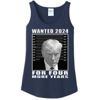 Mug Shot Trump Wanted 2024 For Four More Years Ladies Essential Tank