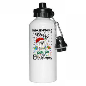 Merry Shih Tzu Christmas Shih Tzu Xmas Party Gift Aluminum Water Bottle