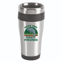 Manatee Save The Floaty Potatoes Funny Chubby Mermaid 16oz Travel Tumbler