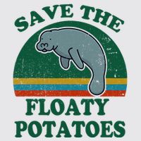 Manatee Save The Floaty Potatoes Funny Chubby Mermaid Womens Funnel Neck Pullover Hood