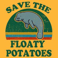 Manatee Save The Floaty Potatoes Funny Chubby Mermaid Pom Pom 12in Knit Beanie