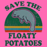 Manatee Save The Floaty Potatoes Funny Chubby Mermaid Stripe Pom Pom Beanie