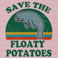 Manatee Save The Floaty Potatoes Funny Chubby Mermaid 25L Jumbo Tote