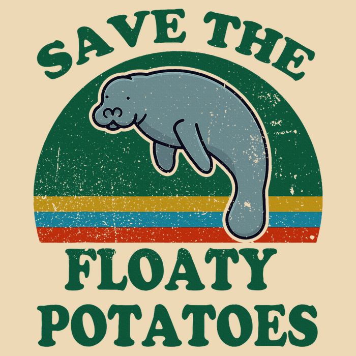 Manatee Save The Floaty Potatoes Funny Chubby Mermaid Bag