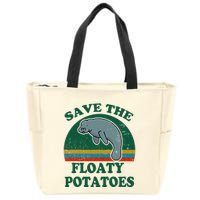 Manatee Save The Floaty Potatoes Funny Chubby Mermaid Zip Tote Bag