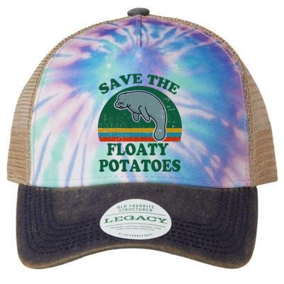 Manatee Save The Floaty Potatoes Funny Chubby Mermaid Legacy Tie Dye Trucker Hat