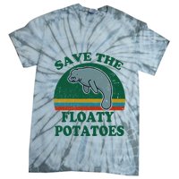 Manatee Save The Floaty Potatoes Funny Chubby Mermaid Tie-Dye T-Shirt