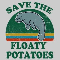 Manatee Save The Floaty Potatoes Funny Chubby Mermaid Tie-Dye T-Shirt