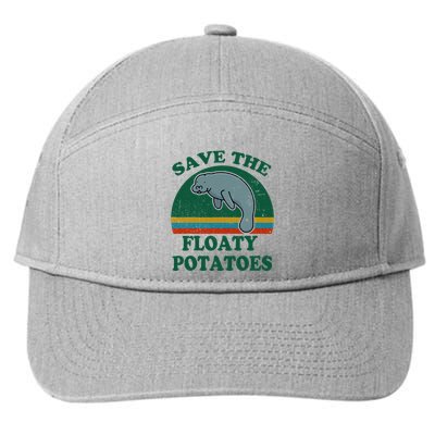 Manatee Save The Floaty Potatoes Funny Chubby Mermaid 7-Panel Snapback Hat