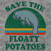 Manatee Save The Floaty Potatoes Funny Chubby Mermaid 7-Panel Snapback Hat