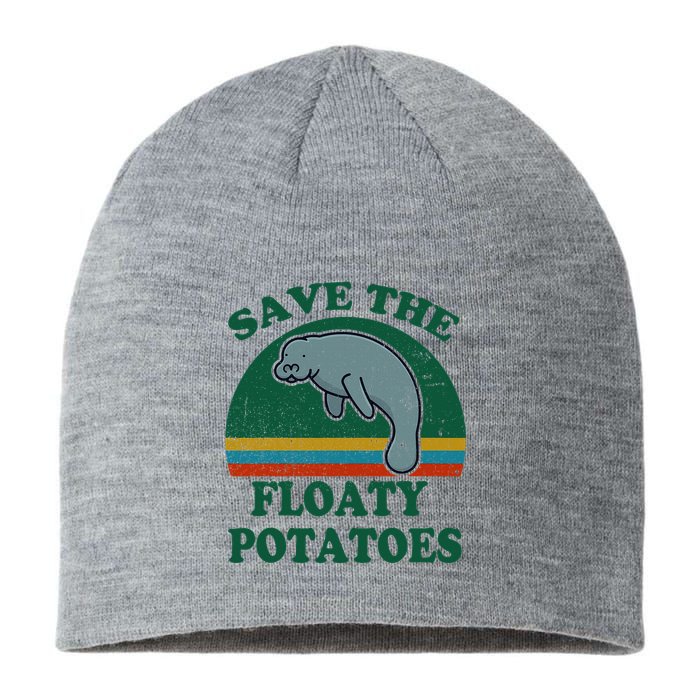 Manatee Save The Floaty Potatoes Funny Chubby Mermaid Sustainable Beanie