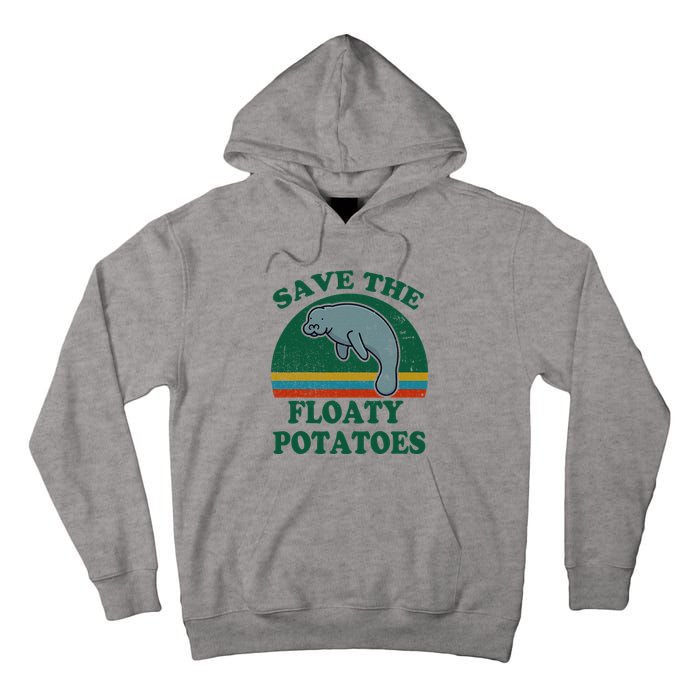 Manatee Save The Floaty Potatoes Funny Chubby Mermaid Tall Hoodie