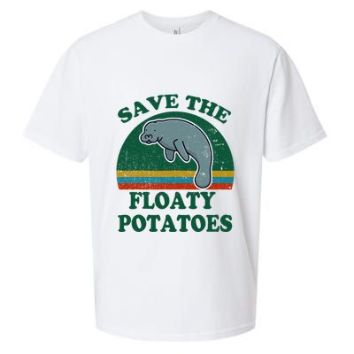 Manatee Save The Floaty Potatoes Funny Chubby Mermaid Sueded Cloud Jersey T-Shirt