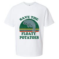 Manatee Save The Floaty Potatoes Funny Chubby Mermaid Sueded Cloud Jersey T-Shirt