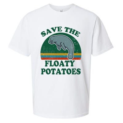 Manatee Save The Floaty Potatoes Funny Chubby Mermaid Sueded Cloud Jersey T-Shirt