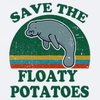 Manatee Save The Floaty Potatoes Funny Chubby Mermaid Sueded Cloud Jersey T-Shirt