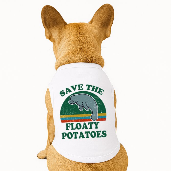 Manatee Save The Floaty Potatoes Funny Chubby Mermaid Doggie Tank