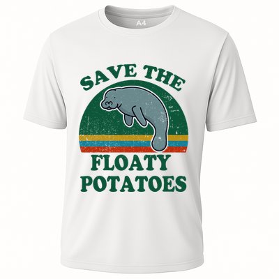 Manatee Save The Floaty Potatoes Funny Chubby Mermaid Performance Shirt