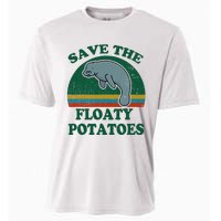 Manatee Save The Floaty Potatoes Funny Chubby Mermaid Cooling Performance Crew T-Shirt