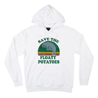 Manatee Save The Floaty Potatoes Funny Chubby Mermaid Hoodie