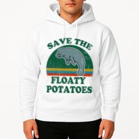 Manatee Save The Floaty Potatoes Funny Chubby Mermaid Hoodie