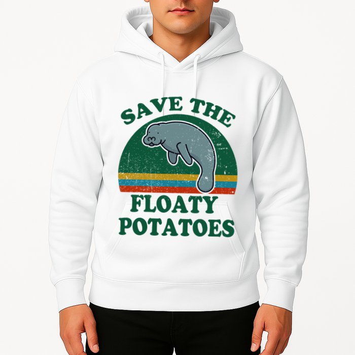 Manatee Save The Floaty Potatoes Funny Chubby Mermaid Hoodie